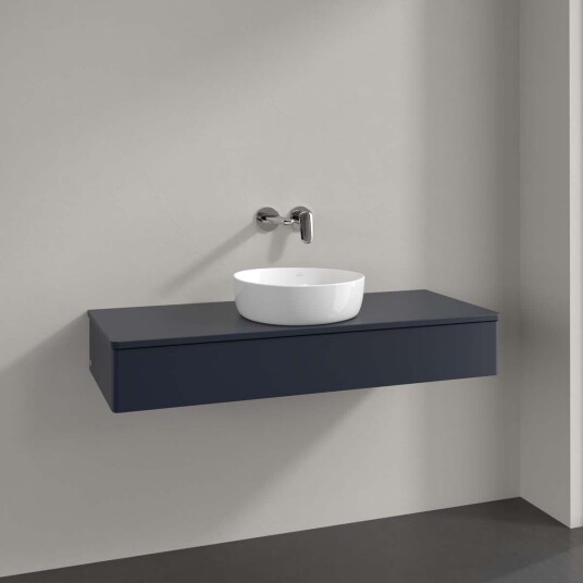 Villeroy & Boch Antao Servantskap med 1 skuff 120x50x19 cm m/lys Blå Matt Villeroy & Boch Antao Servantskap med 1 skuff 120x50x19 cm m/lys Blå Matt