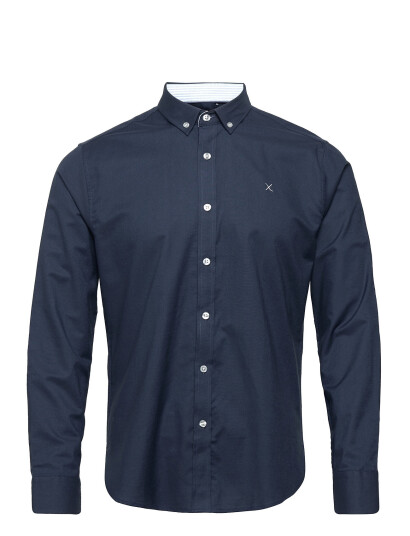 CLEAN CUT COPENHAGEN Oxford Stretch Plain L/S |Marinblå |M