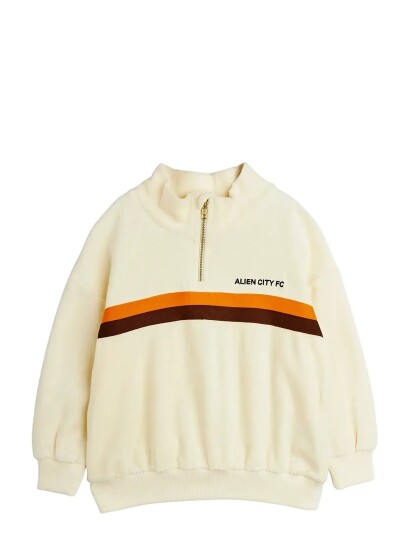 Mini Rodini Alien City Fc Emb Half Zip Terry Sweatshirt White 104/110 Mini Rodini Alien City Fc Emb Half Zip Terry Sweatshirt White 104/110