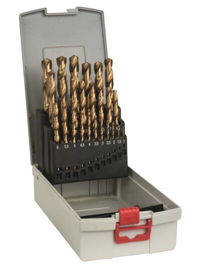 Bosch 25-delers ProBox metallborsett HSS-TiN (titanbelagt) 1-13 mm