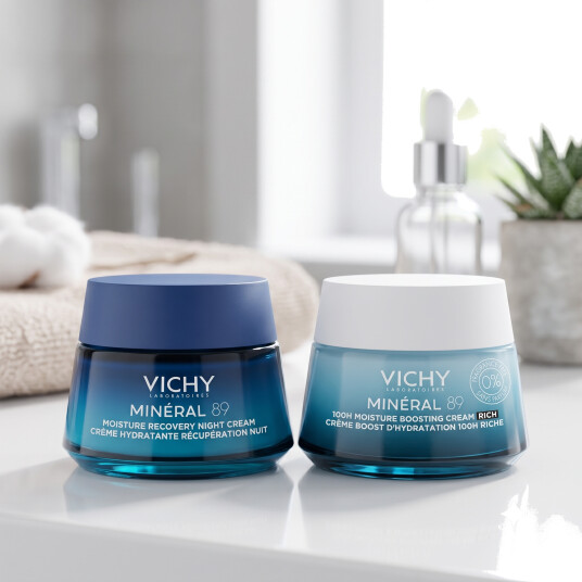 Vichy Minéral 89 100H Moisture Boosting Cream Parfymefri 50 ml og nattkrem Vichy Minéral 89 100H Moisture Boosting Cream Parfymefri 50 ml og nattkrem