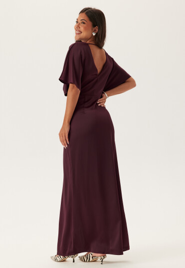 Bubbleroom Occasion Wrap Satin Gown