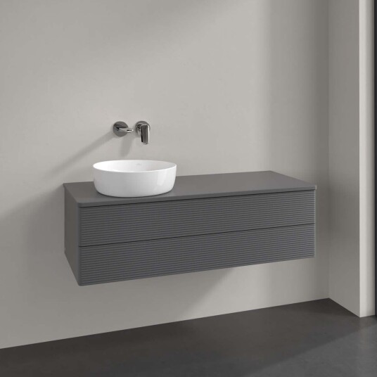 Villeroy & Boch  Antao Servantskap med 2 skuffer 120x50x36 cm u/lys Antrasitt Matt