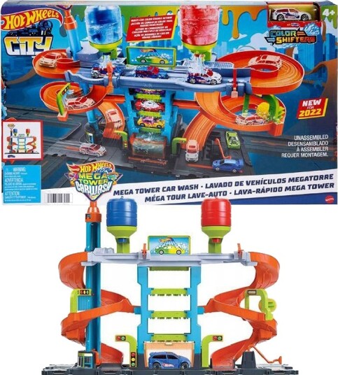 Hot Wheels City Mega Tower Bilvask Hot Wheels Racetracks Hdp05