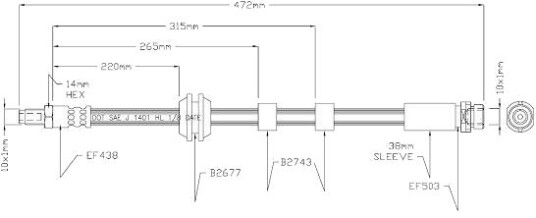 Bremseslange MOTAQUIP VBJ597