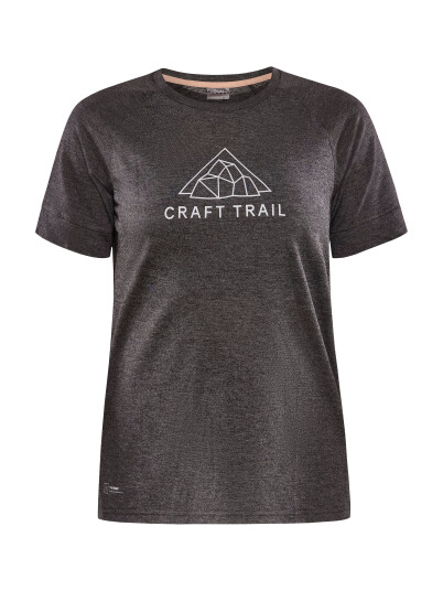 Craft Women's Adv Trail Wool Short Sleeve Tee Black Melange XL, Black-Melange