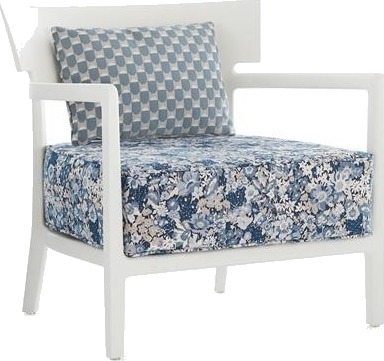 Kartell CARA MAT Liberty Artemis Utendørs Lenestol Hvit/ Blå Kartell CARA MAT Liberty Artemis Utendørs Lenestol Hvit/ Blå