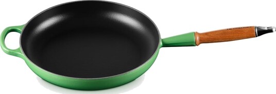 Le Creuset Støpejernspanne m/trehåndtak 28cm Bamboo Green