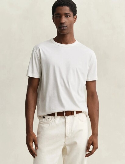 GANT Pima Ss T Shirt Cream XXL