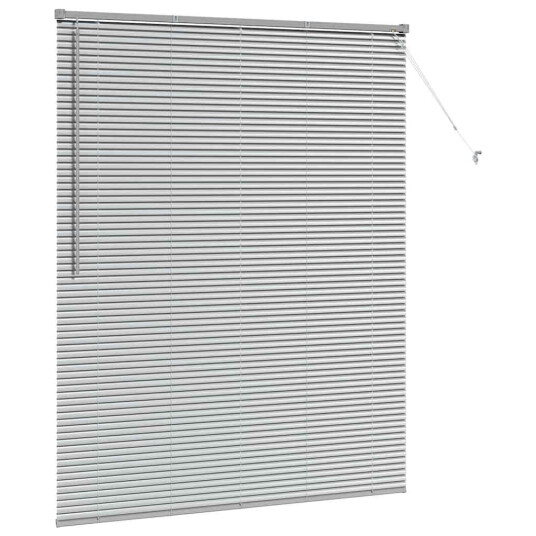 Vindu Persienne med gardiner Manual sølv Aluminium