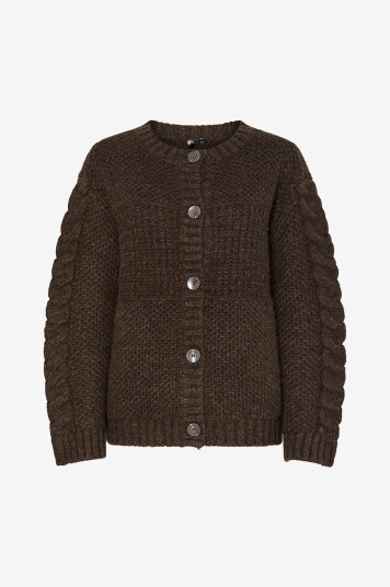 pieces   Kardigan pcJacinthe LS O neck Knit Cardigan   Grå