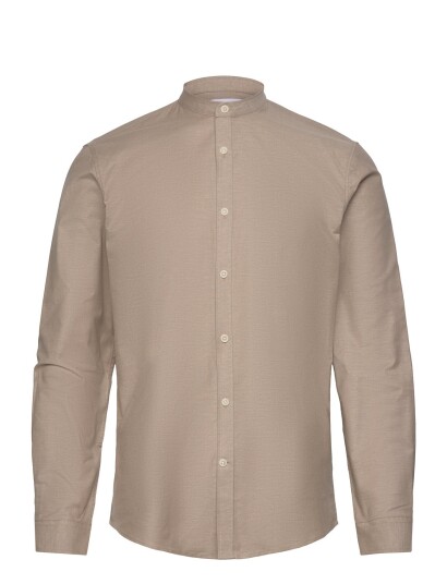 Lindbergh Yarn Dyed Oxford Superflex Shirt Beige M Lindbergh Yarn Dyed Oxford Superflex Shirt Beige M