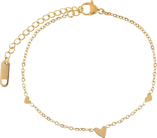 TIMI OF SWEDEN Sarah 3 Small Hearts Bracelet Stainless Steel Guld One Size 18 cm TIMI OF SWEDEN Sarah 3 Small Hearts Bracelet Stainless Steel Guld One Size 18 cm