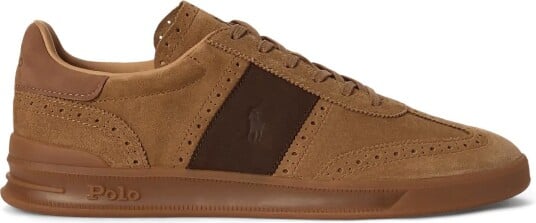 Polo Ralph Lauren Heritage Aera Suede Brogue Sneaker   DESERT TAN   46