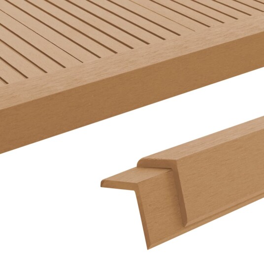 Vinkellister for terrassebord 5 stk WPC 170 cm teakfarget Vinkellister for terrassebord 5 stk WPC 170 cm teakfarget