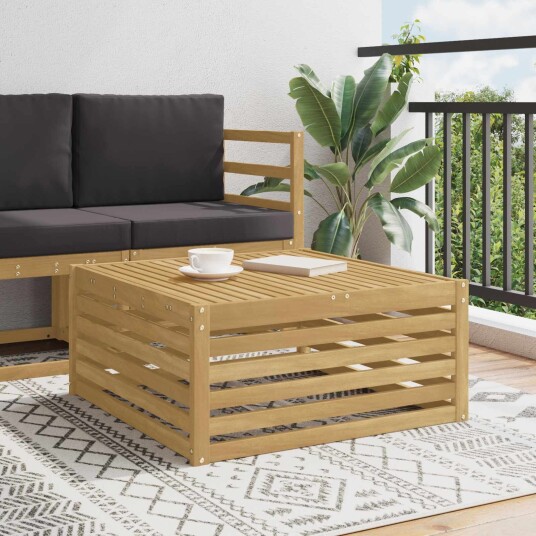 Utebord Solid akasietre Hvit 79 x 79 x 37 cm