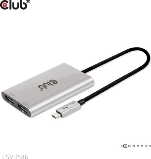 Club 3D   Video Adapter   24 Pin Usb C Hann Til Displayport Hunn   Thunderbolt 3 / Displayport 1.4   23.5 Cm   8K 60Hz Støtte