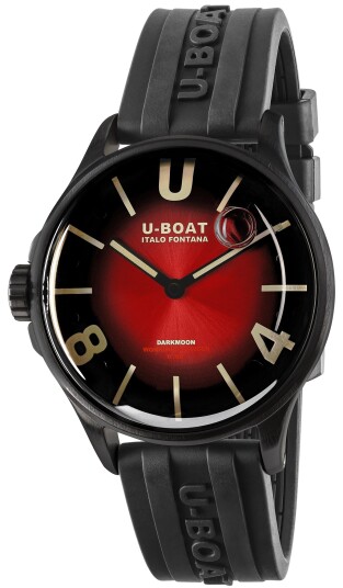 U Boat Herreklokke 9501 Darkmoon Rød/Gummi Ø40 mm