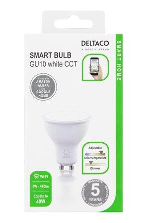 DELTACO LED-lyspære LED lamp GU10 5W 470lm 2700K-6500K GU10 DELTACO LED-lyspære LED lamp GU10 5W 470lm 2700K-6500K GU10