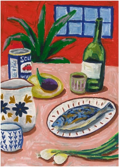 Paper Collective Composition with Fish poster 70x100 cm