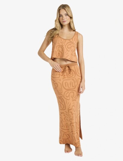 Billabong Embers Knit Midi Skirt Orange L