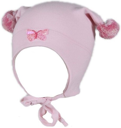 Kivat vårlue til barn med sommerfugl Soft Rosa