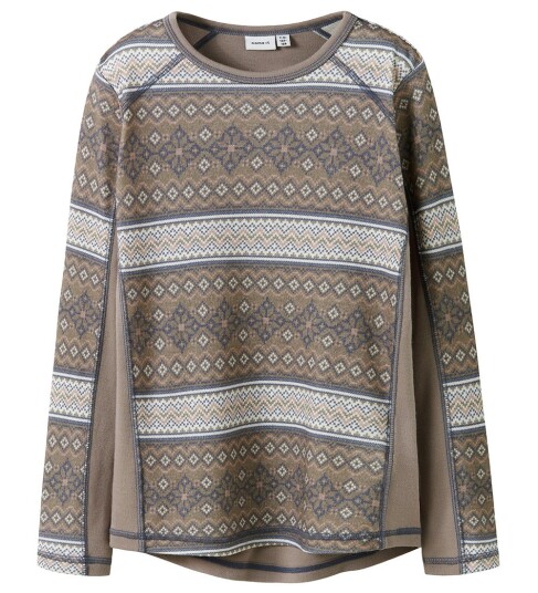 Name It Satellite Snow Pattern Nkfwillto Ull Ls Topp 134 140