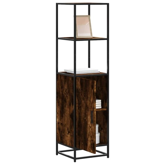 Highboard røkt eik 35,5x35x139 cm konstruert tre og metall 8721102841057