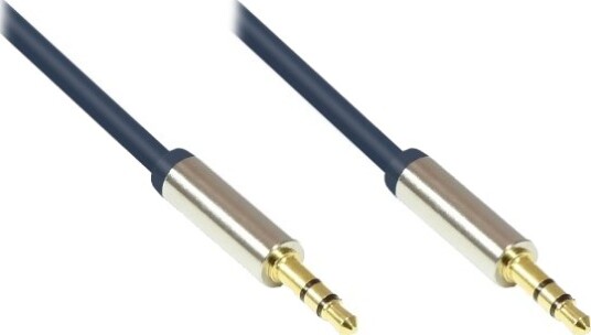 Høykvalitets 3,5 Mm Lydkabel Med 2 X 2 Jackstikk I Metallhus, Mørkeblå, 2 M, Gode Tilkoblinger (Gc-M0041)