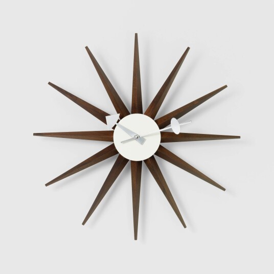 Vitra Sunburst Clock, Walnut Vitra Sunburst Clock, Walnut