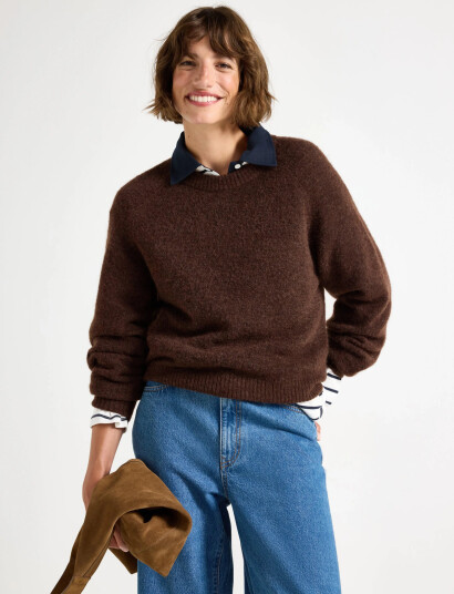 Lindex Sweater Izzy Mohair Blend - Brown - S