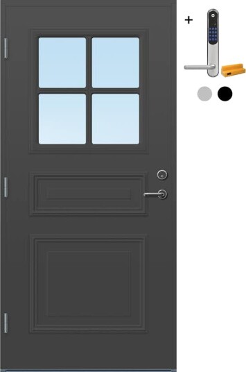 Ytterdør Bygg1 Grimstad med Yale Doorman Classic Home