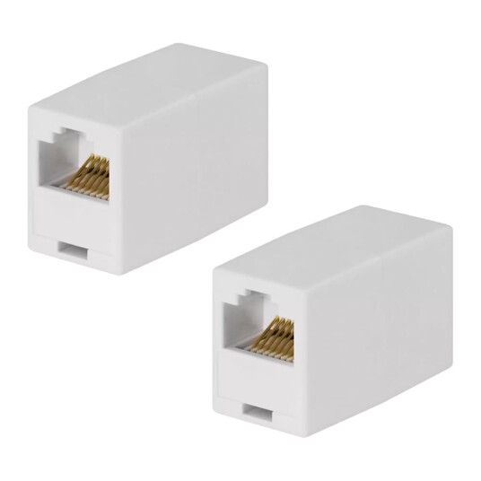 2stk RJ45 Skjøtekontakt - Koble sammen nettverkskabler & forleng