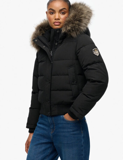 Superdry Everest Hooded Bomber Jkt   Black   XS