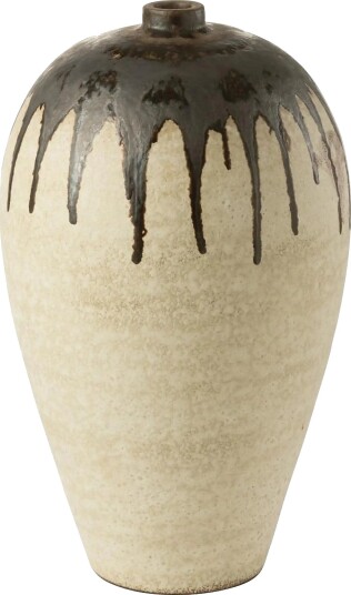 J Line Vase Lombok Cer Bei/Br S   Beige   H56CM