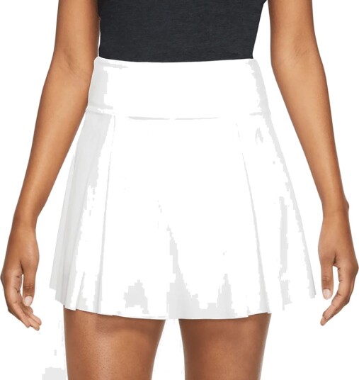 Nike Dri Fit Advantage Skirt Long Padel  og tennisskjørt dame Vit/Svart M