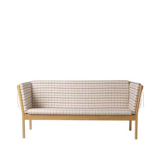 FDB Møbler J149 Tremmesofa m, pute - Eik/Rødternet Ull