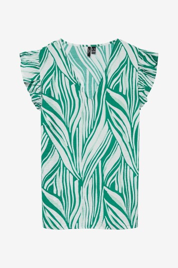 Vero Moda Curve - Topp vmcJosie SL V-neck Wvn GA Cur - Grønn
