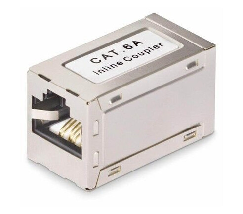 StarTech.com Shielded RJ45 Coupler Inline Cat6a Coupler F/F - network coupler - silver - Slv