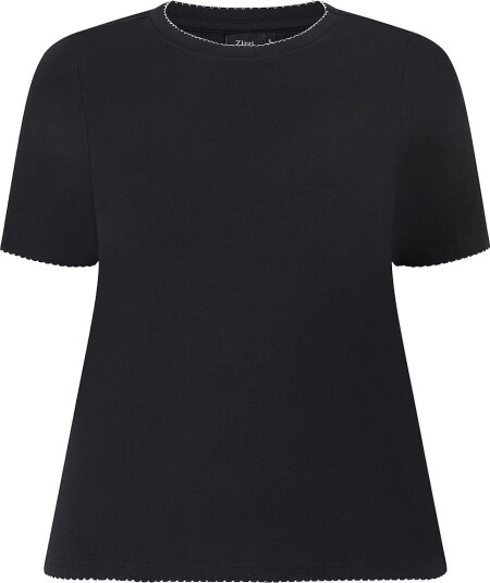 Zizzi T skjorte Mmeghan S/S Fitted Tee Svart