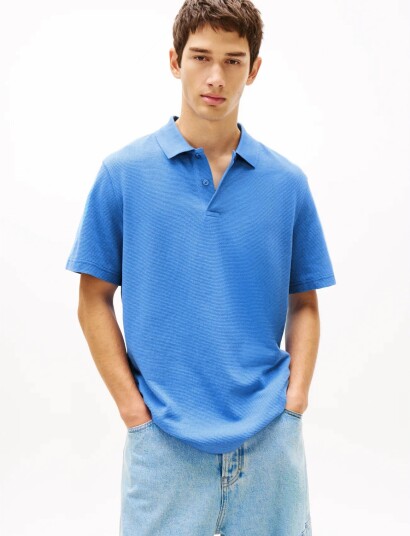 Tommy Jeans Tjm Reg Waffle Polo Ext Blue XL