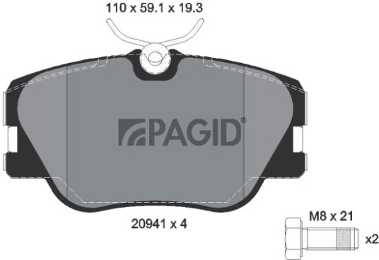 PAGID T5005N Bremseklosser PAGID T5005N Bremseklosser