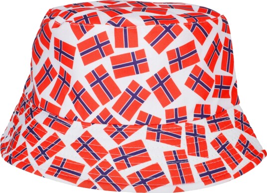 Solhatt med norske flagg - One size