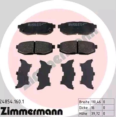Bremseklosser ZIMMERMANN 24854.160.1