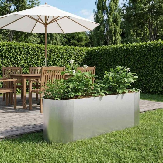 vidaXL Hevet Hagebed Rustfritt stål 120 x 40 x 40 cm