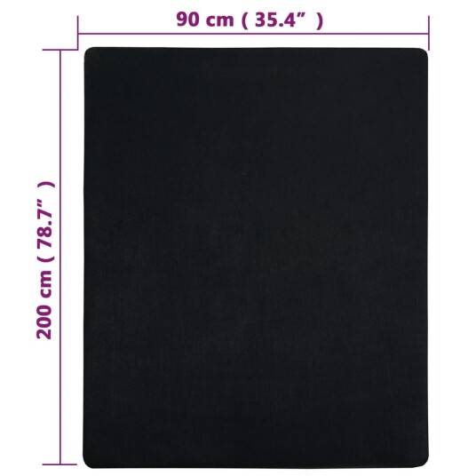 vidaXL Jerseylaken 2 stk svart 90x200 cm bomull vidaXL Jerseylaken 2 stk svart 90x200 cm bomull