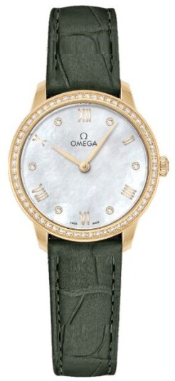 Omega Dameklokke 434.58.28.60.55.002 De Ville Prestige Hvit/Lær