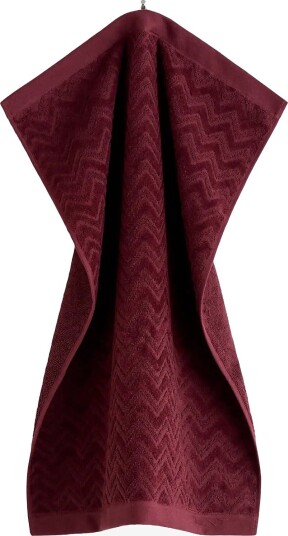 Gant Jacquard Herringbone Towel 50X70 - DARKENED WINE - 50X70