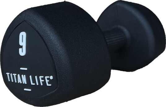 Titan LIFE PRO Dumbbell Aerobic Gummi, Selges Enkeltvis, Manualer Vekt 9 kg