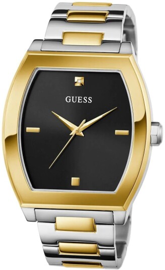 Guess Herreklokke GW0847G1 Punctual Sort/Gulltonet stål